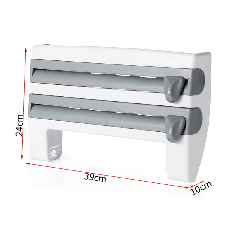 4-In-1 Kitchen Roll Holder Dispenser Kitchen Foil Film Wrap Tissue Paper 4 IN 1 Kitchen Roll Holder Dispenser - Grab Some Stuff