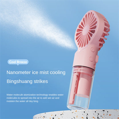 Strong Power Spray Humidification Small Fan Humidification Usb Charging Portable Fan Icy And Refreshing Fan Water Supplement - Grab Some Stuff