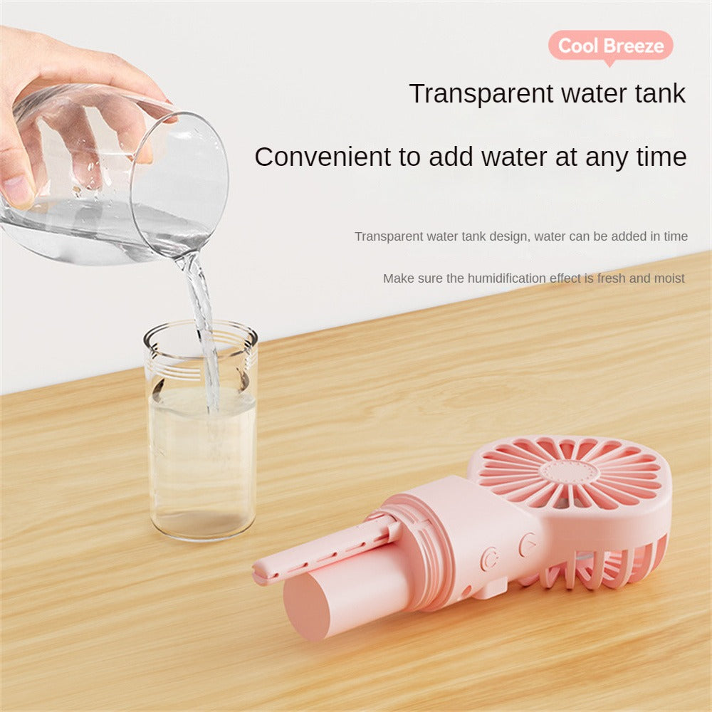 Strong Power Spray Humidification Small Fan Humidification Usb Charging Portable Fan Icy And Refreshing Fan Water Supplement - Grab Some Stuff